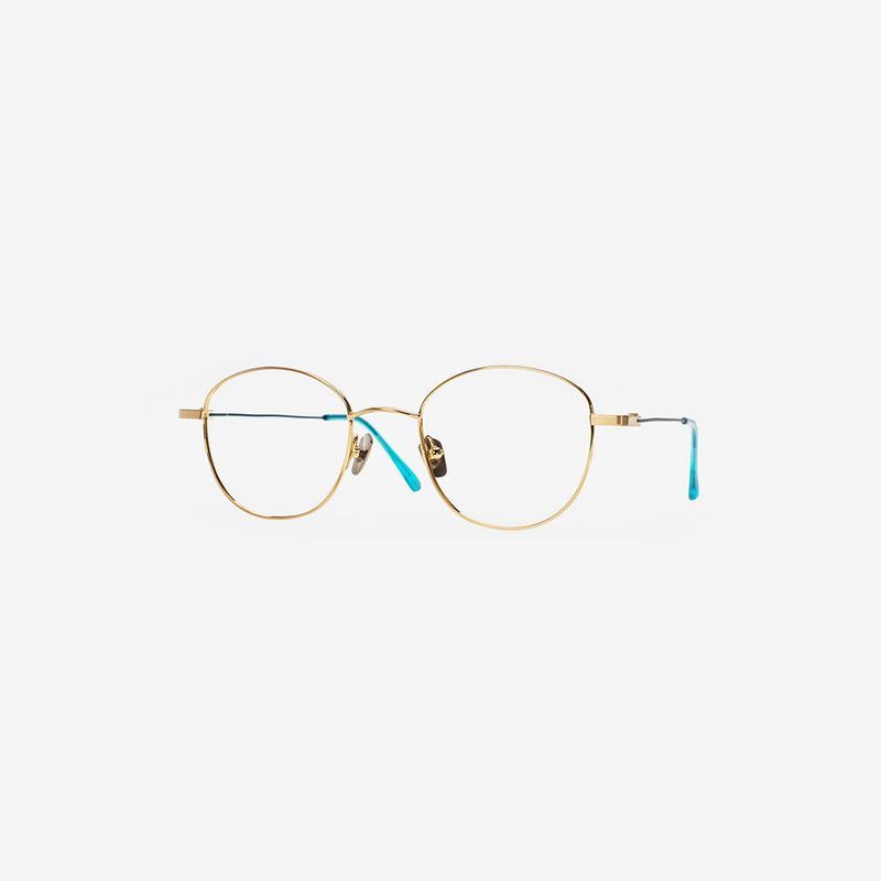 Knouun Round titanium glasses CODE. 103. B Sizzy Gold