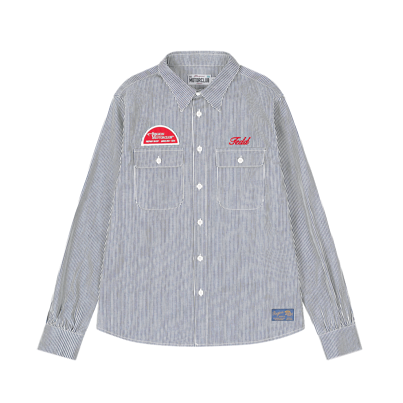 REGION MOTORS CLUB FLANNEL WAPPEN SHIRTS JACKET (NAVY)