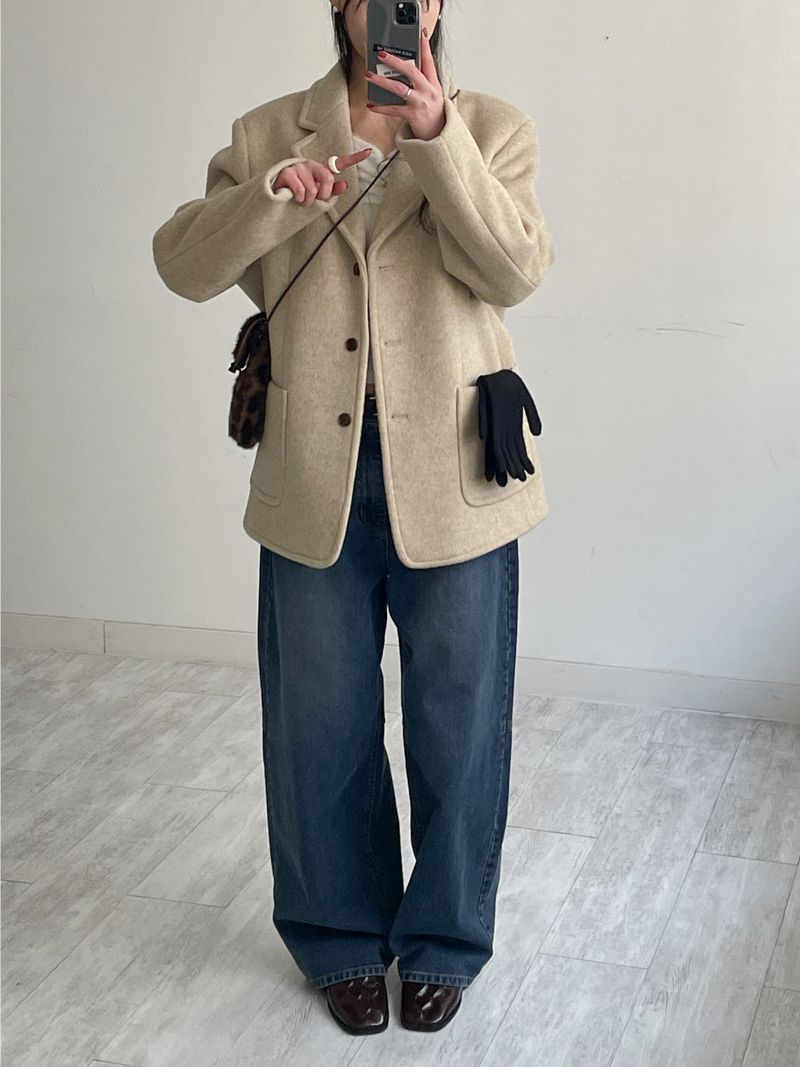 Jake Balloon Fit Wide Denim Pants