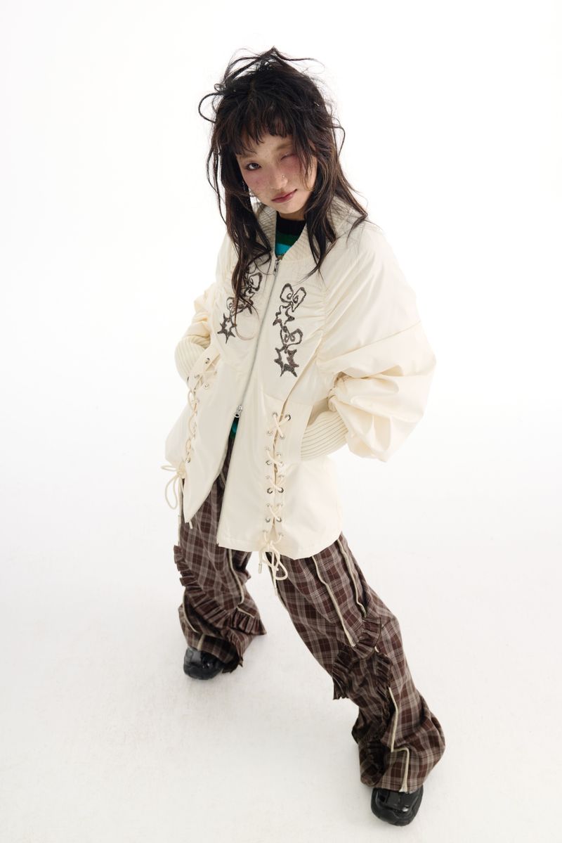 Beige embroidered jacket