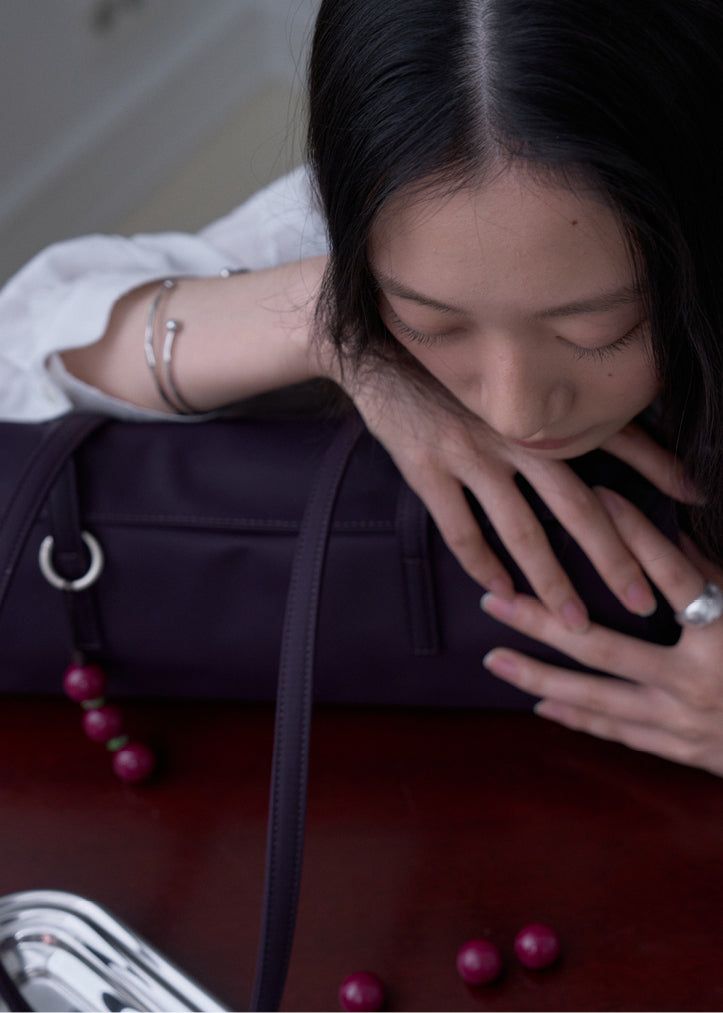 Mio Nylon Shoulder Bag (Deep Purple)