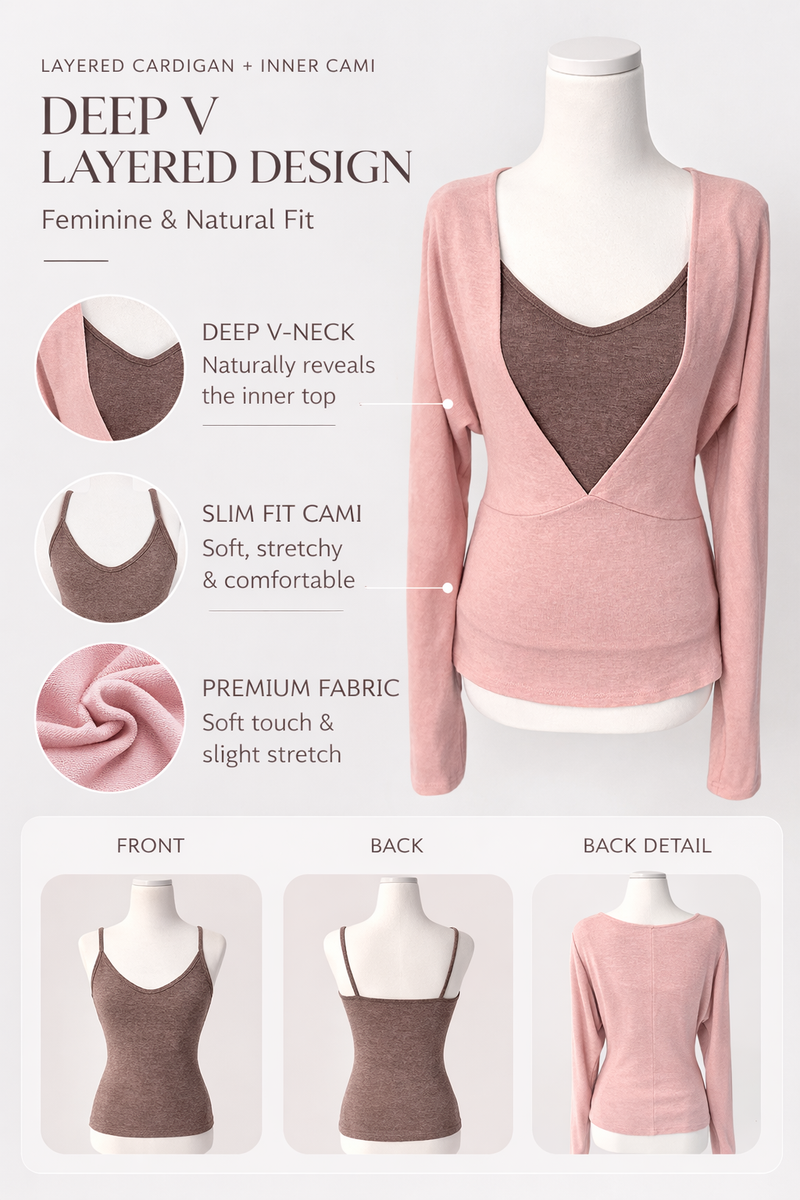 Renea Pink Layered Two-Piece Knitwear