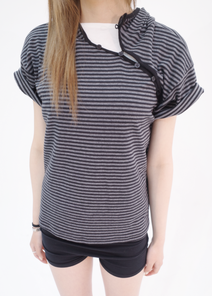 myorang（ミョラン）の「ピーナッツ ダンガラ フード付きTシャツ（Tops）」