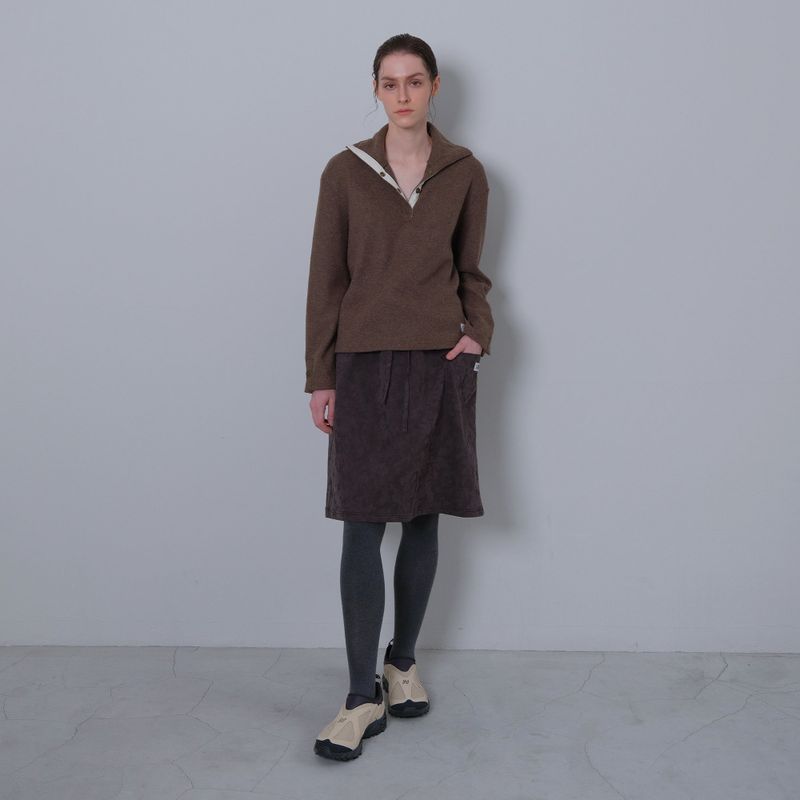 Brown Snap Knit Polar Tee