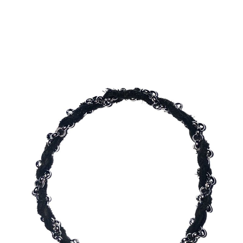 suede chain bracelet (black)