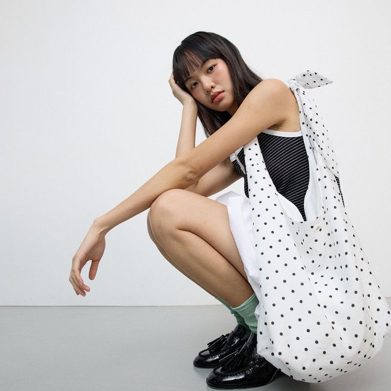 adit（アディット）の「ドット柄バッグ_アイボリー（バッグ）」