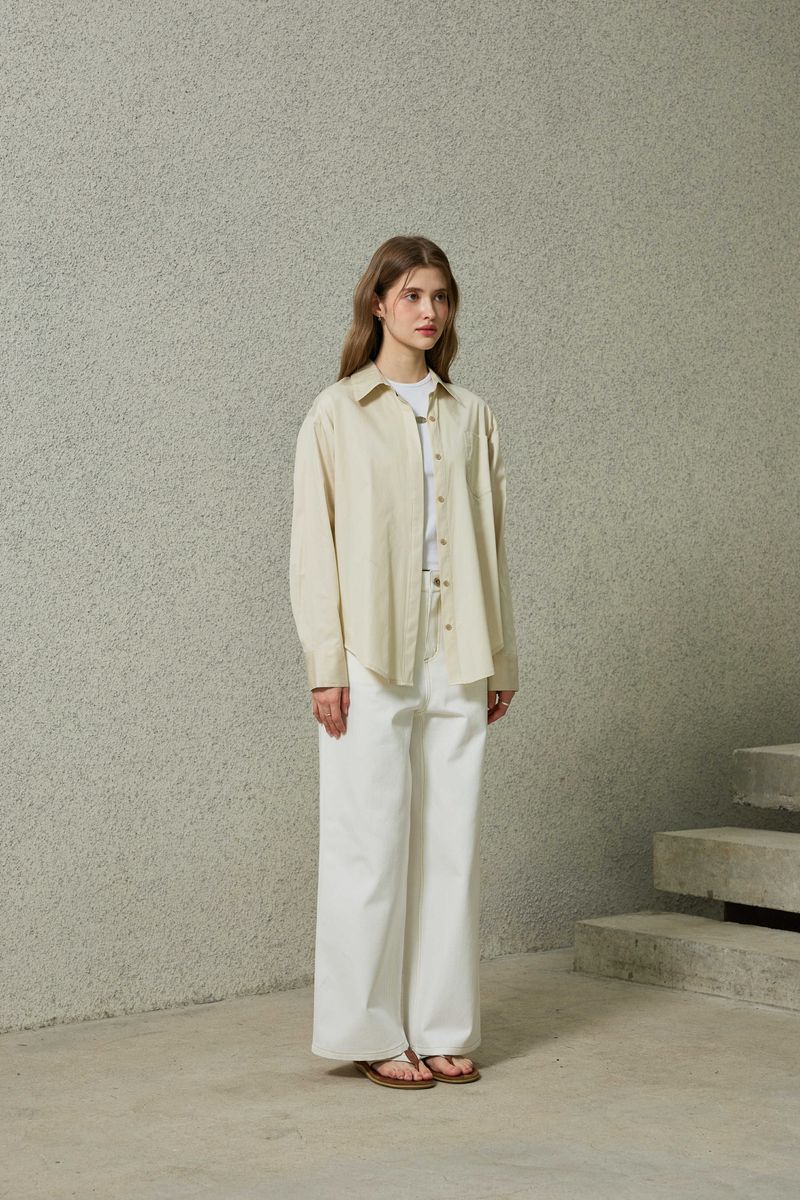 BRIGHT OVERSIZED SHIRT / BEIGE