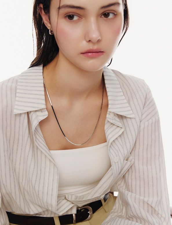 hyeres lor（イエール・ロール）の「26SS★ Essence Silver (W) Snake Long Chain (70cm) Necklace（Accessories）」