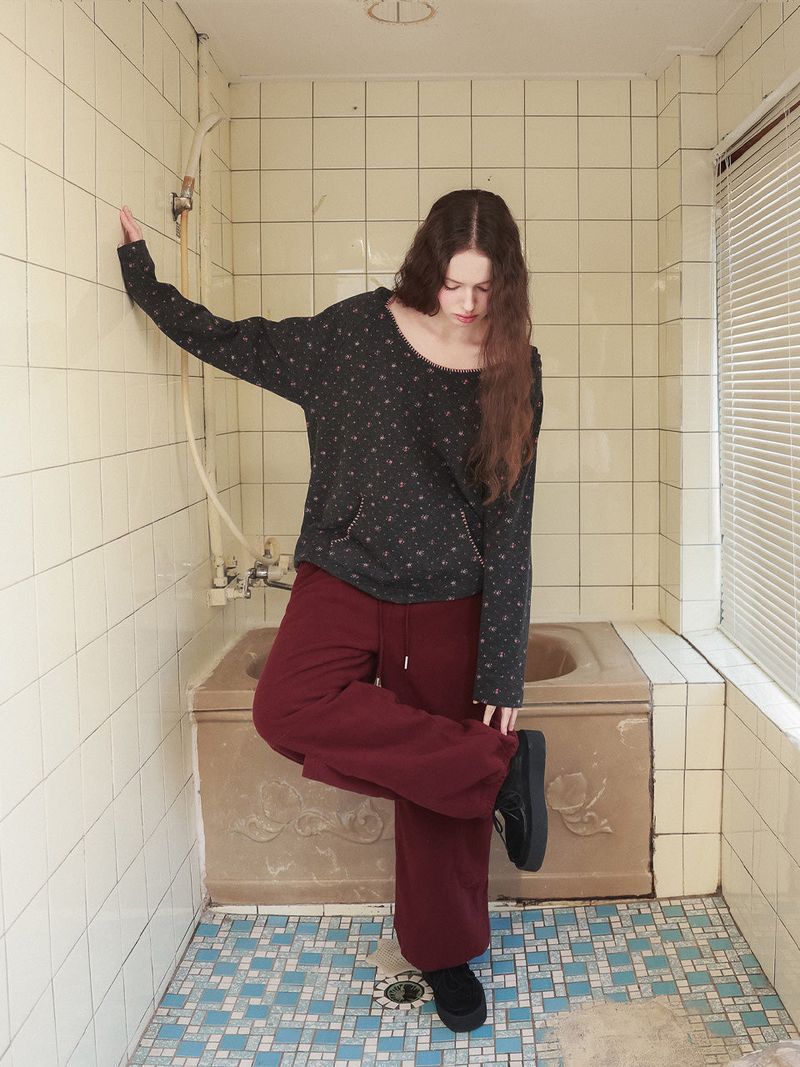 Rosie fleece pants / burgundy