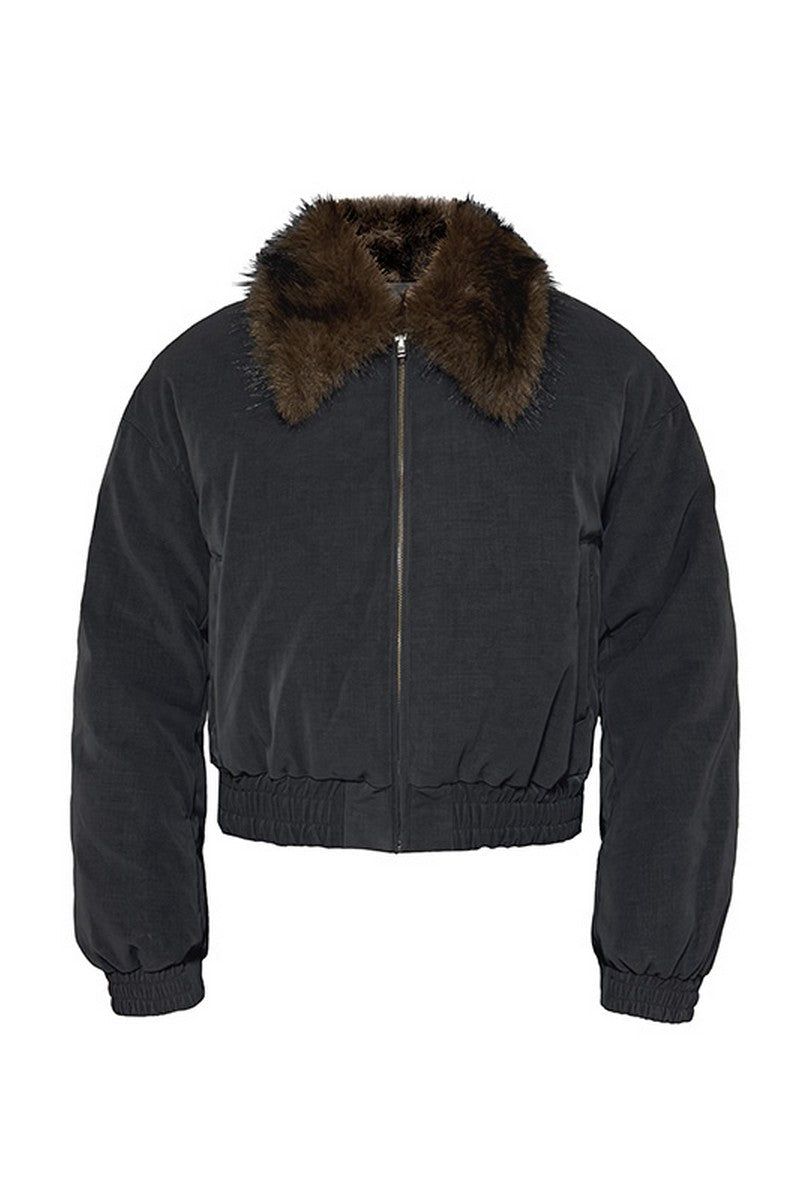 Faded Fur Down Jacket