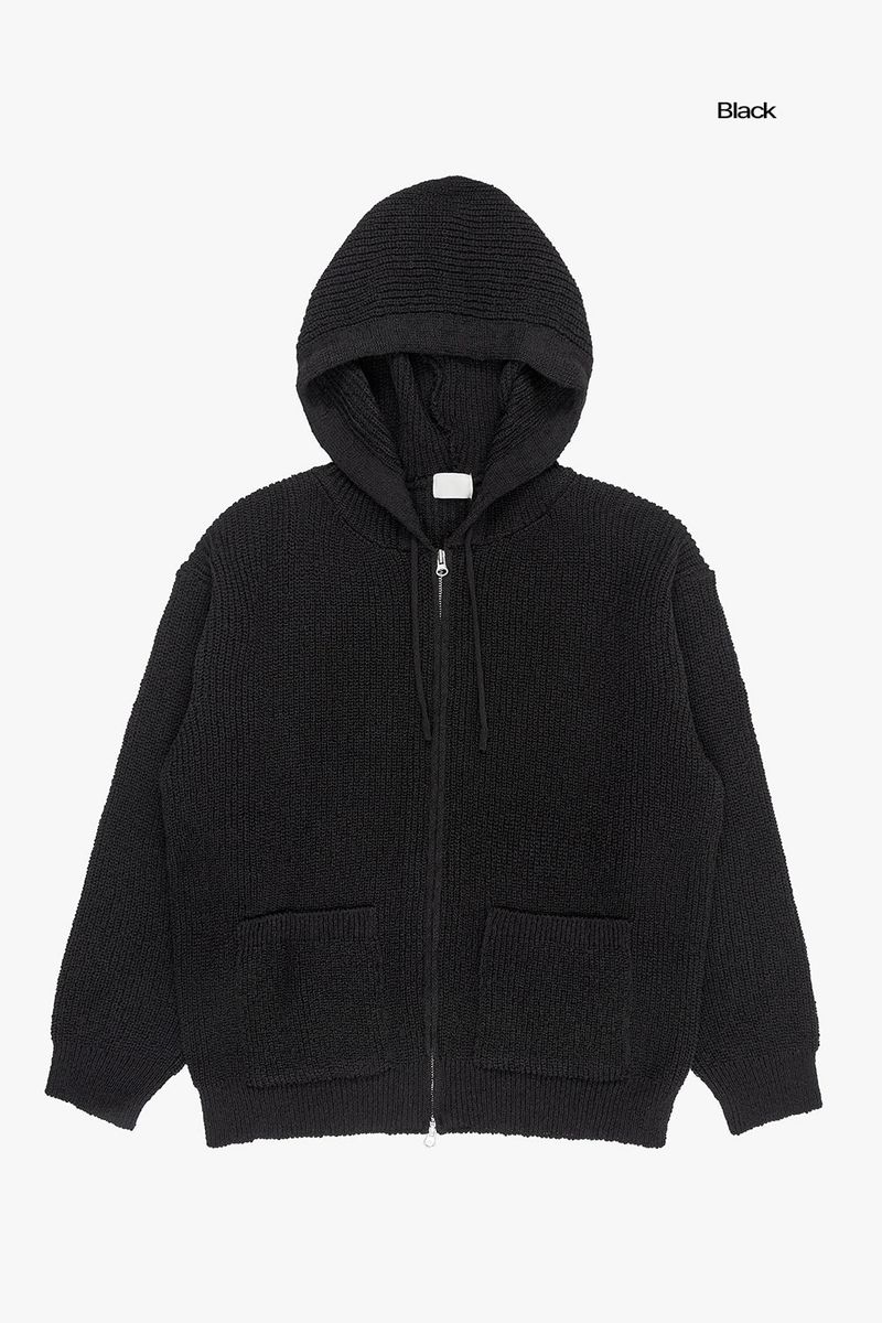 Adora heavy knit hood zip-up
