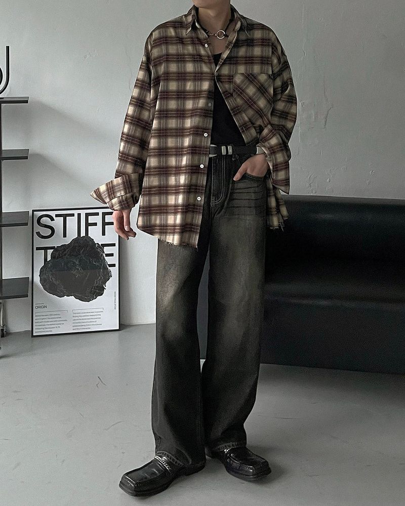 90's Prague Deck Check Over Shirt (2 colors)