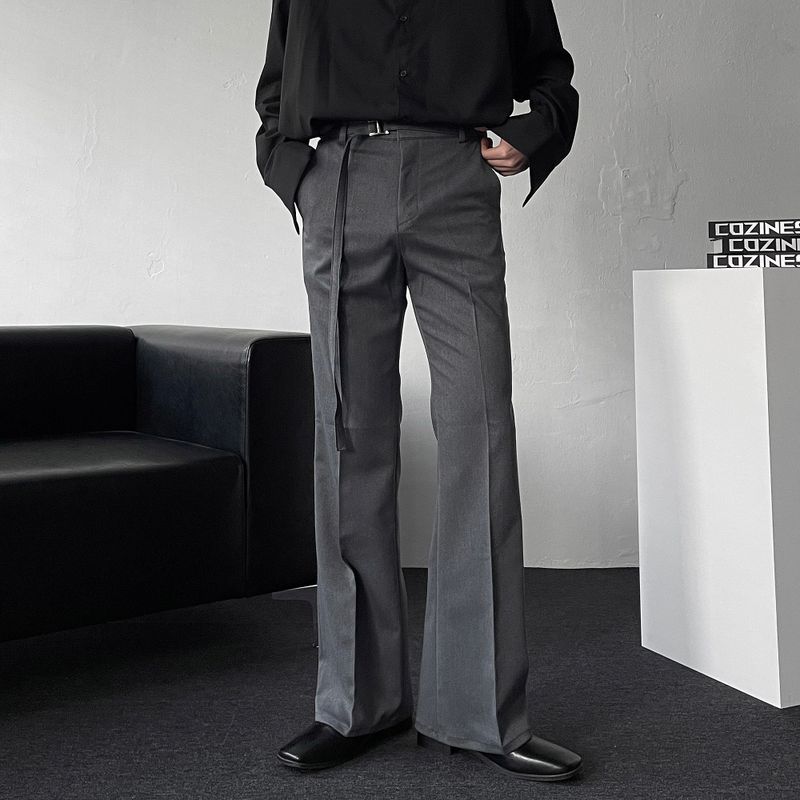MG649 Belt Flared Fit Slacks (3 colors)
