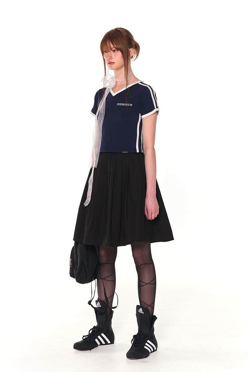 V LINE SPORTY T-SHIRTS (NAVY)
