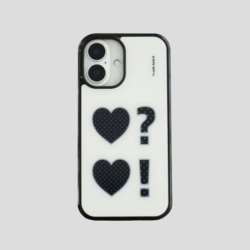 Dot Heart Black Silver Epoxy Bumper Case 