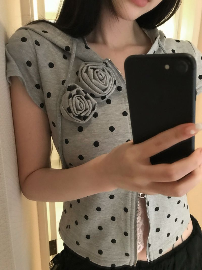 polka dot flower hz(2 color)