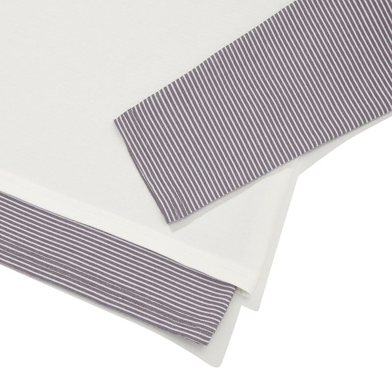 STRIPE LAYERED T-SHIRT 2PACK [WHITE]