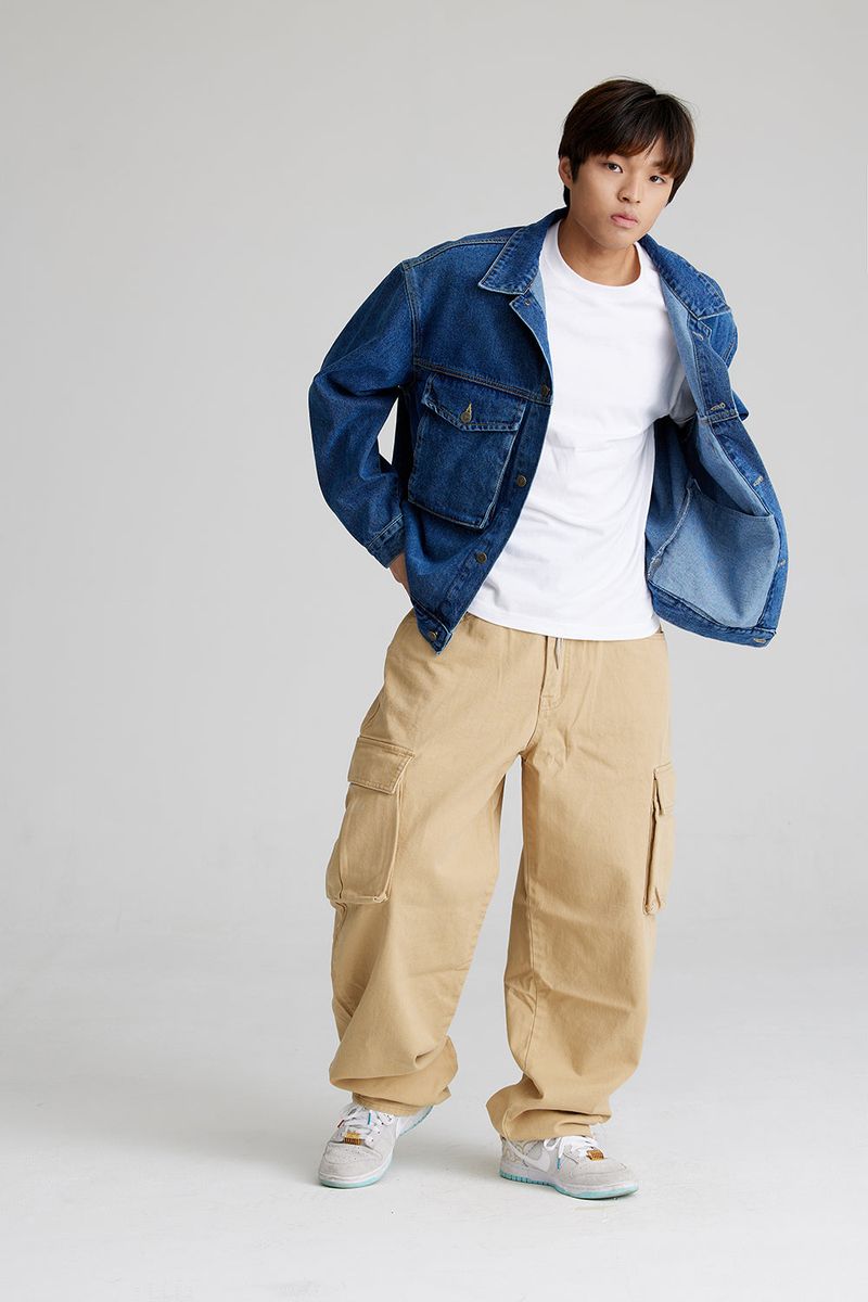 CARGO LOOSEFIT COTTON PANTS BEIGE