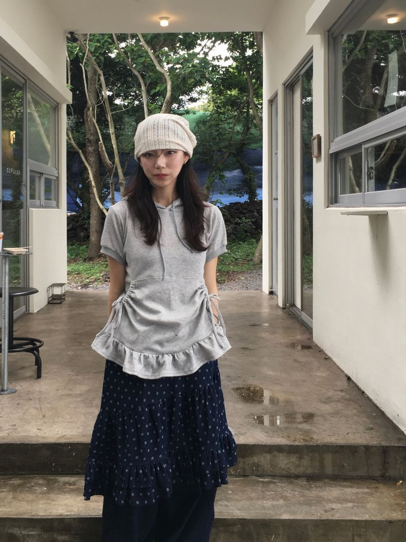 Lily Dot Unbalanced Denim Skirt (2c)