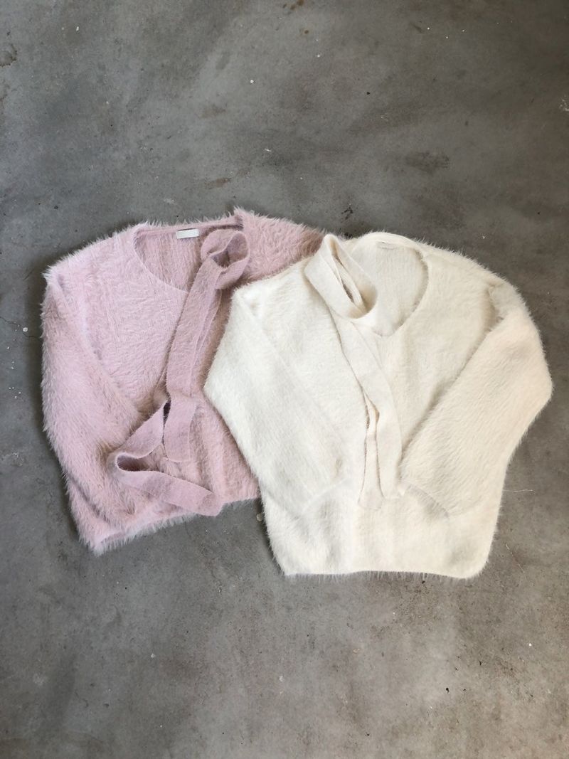 Fur V-neck muffler set