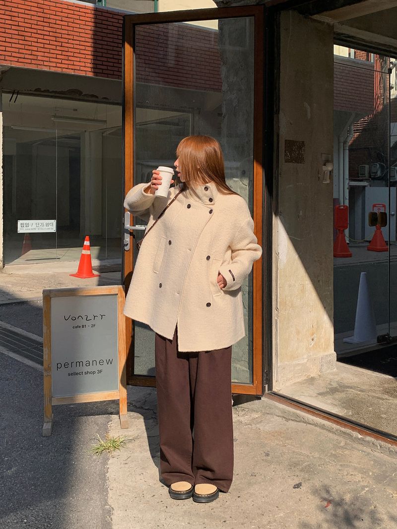 [MADE] KYLIE WOOL ALPACA HANDMADE HALF DOUBLE COAT