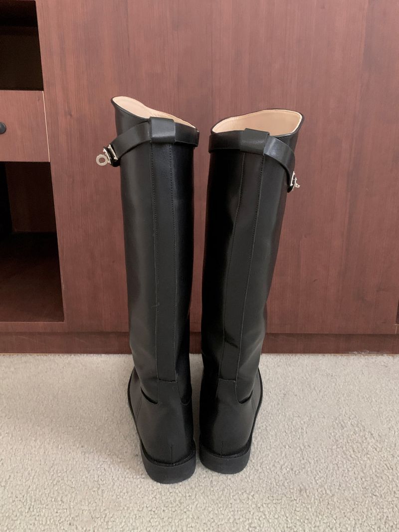 Maison Core Classic Buckle Leather Long Boots