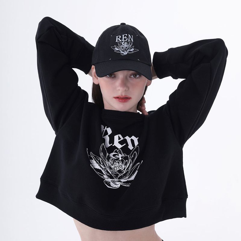 0 9 Ren crop sweatshirt - BLACK