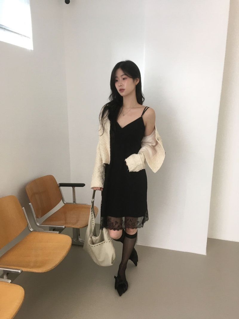 Lace slip dress