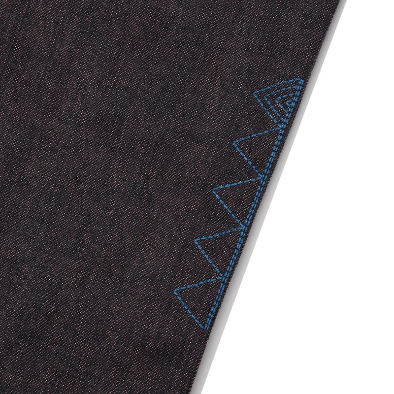 Indian double knee denim pants / Maroon black