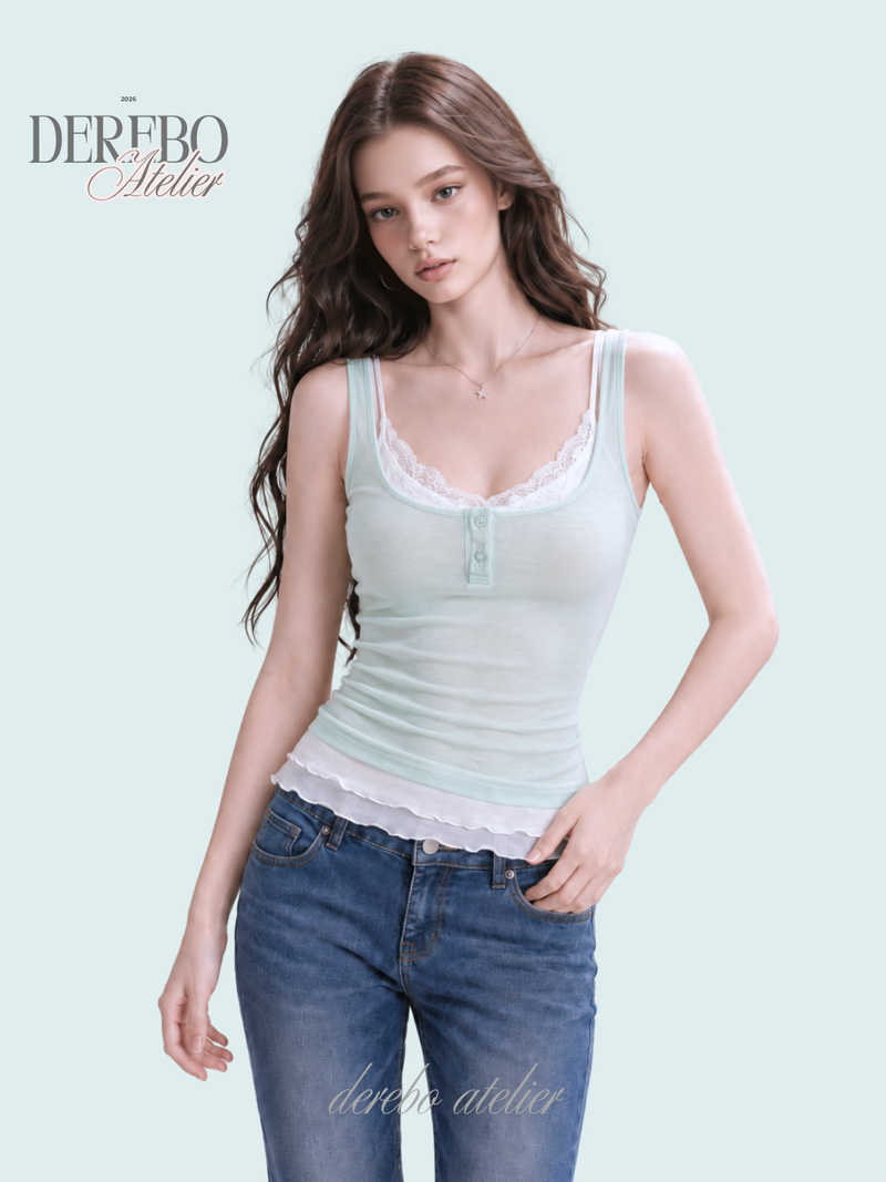 dereborujo（ドレボルゾー）の「Candy Mint Double Layered Sleeveless (Two Piece) （Tops）」