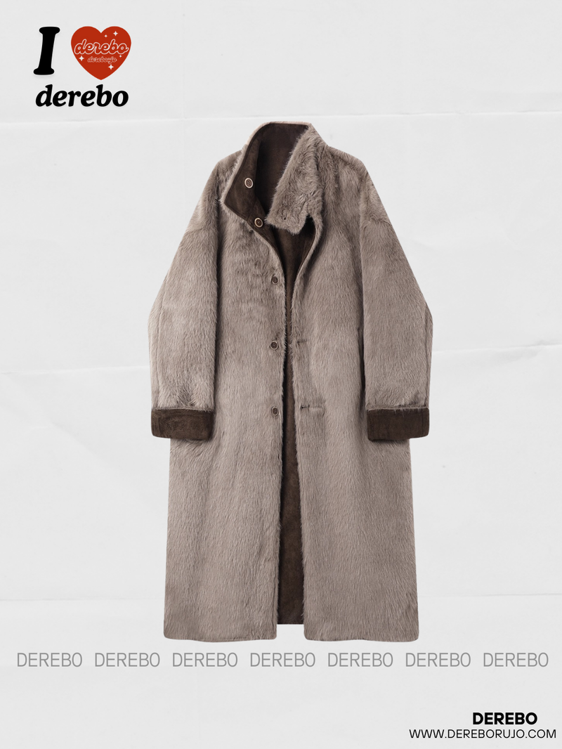 Modern Warm Suede Mustang Long Coat