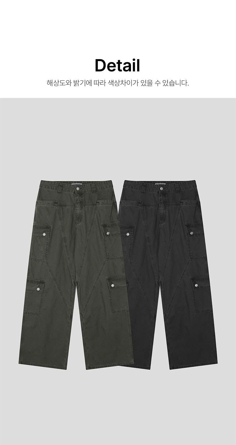 Wide flare cargo pants(2color)