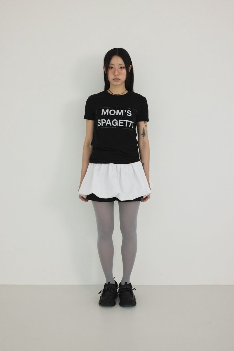 MOMS SPAGETTI EDIT TEE ( BLACK )
