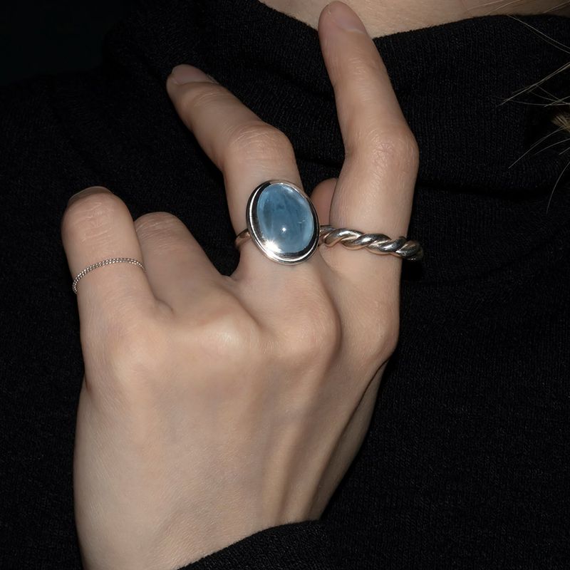 Bold aquamarine ring