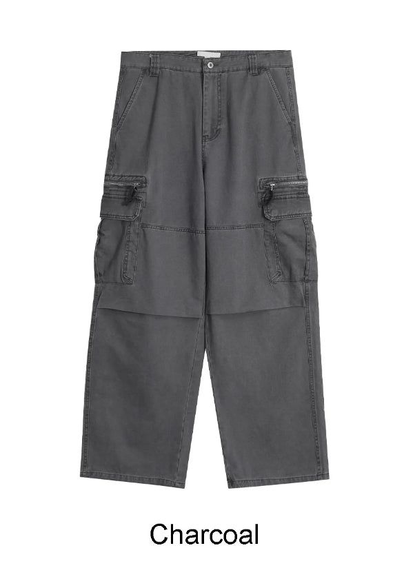Liev Washed Zipper Cargo Pants