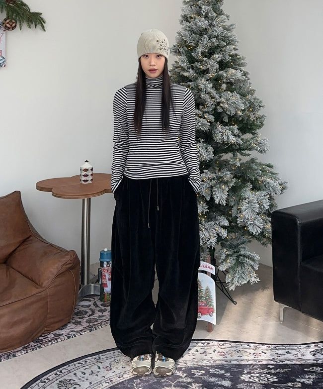Tice Texture Pintuck Banding Pants
