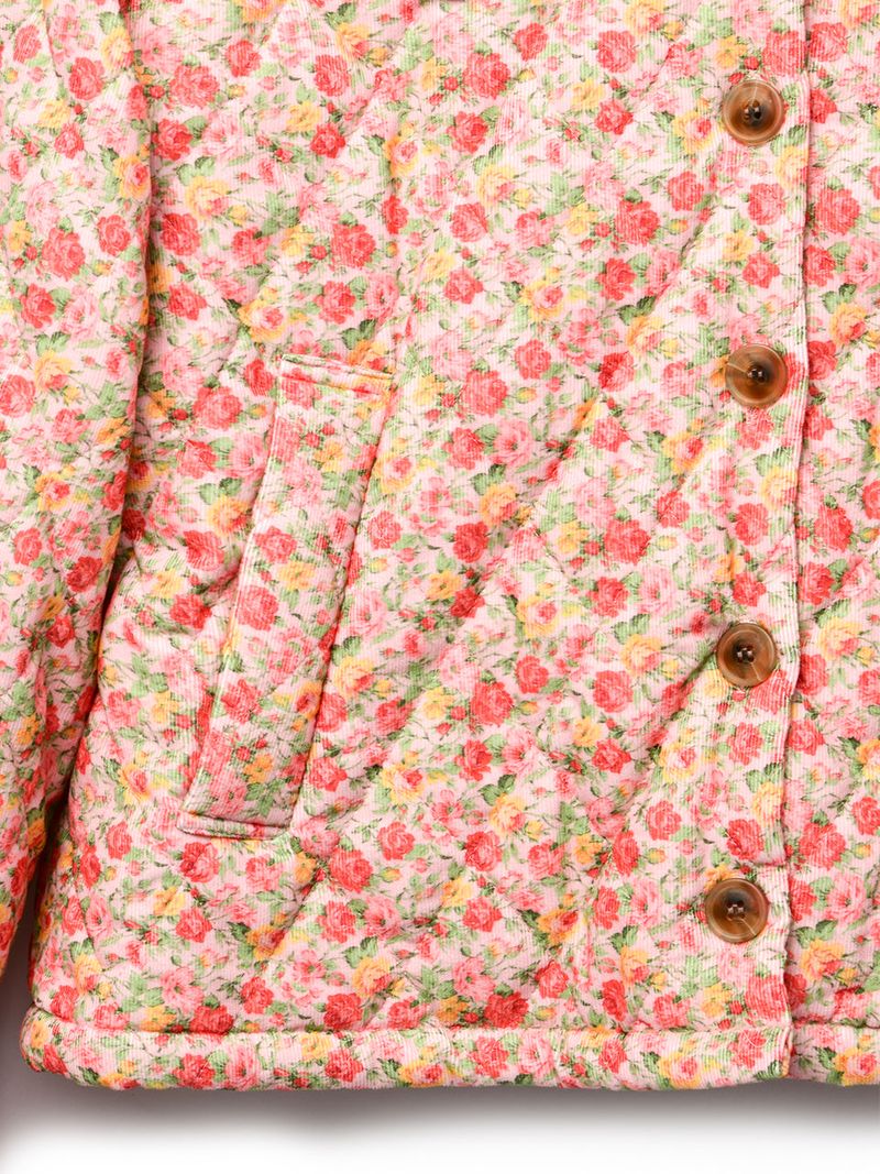 Flower Quilted Corduroy Napping Jacket (2colors)