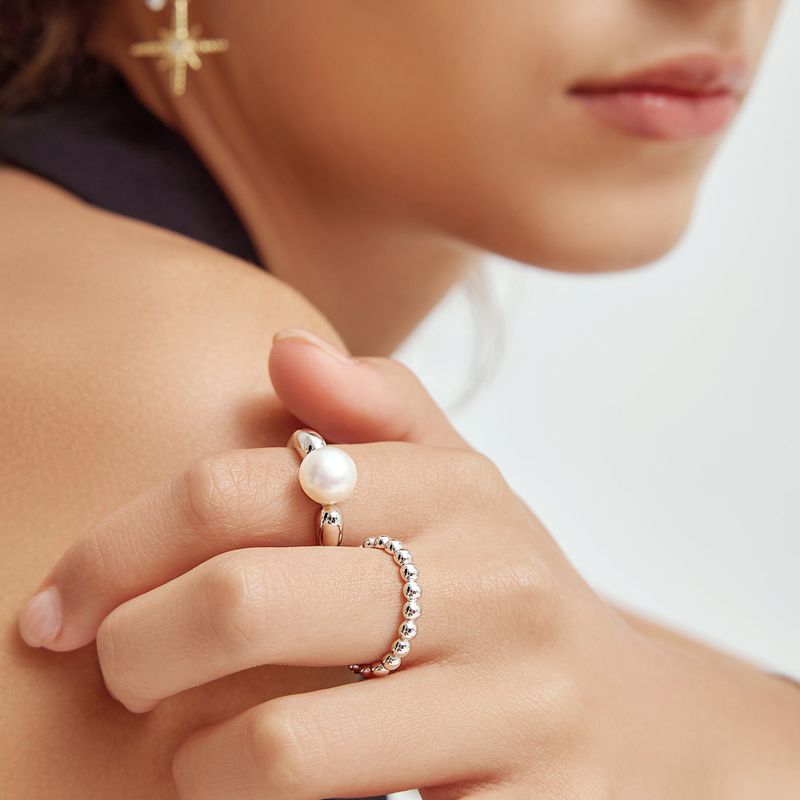 [Worn by XIAOTING ,Jinah Won]Round Dome Band 925 Silver +Rhodium Ring R059-03H