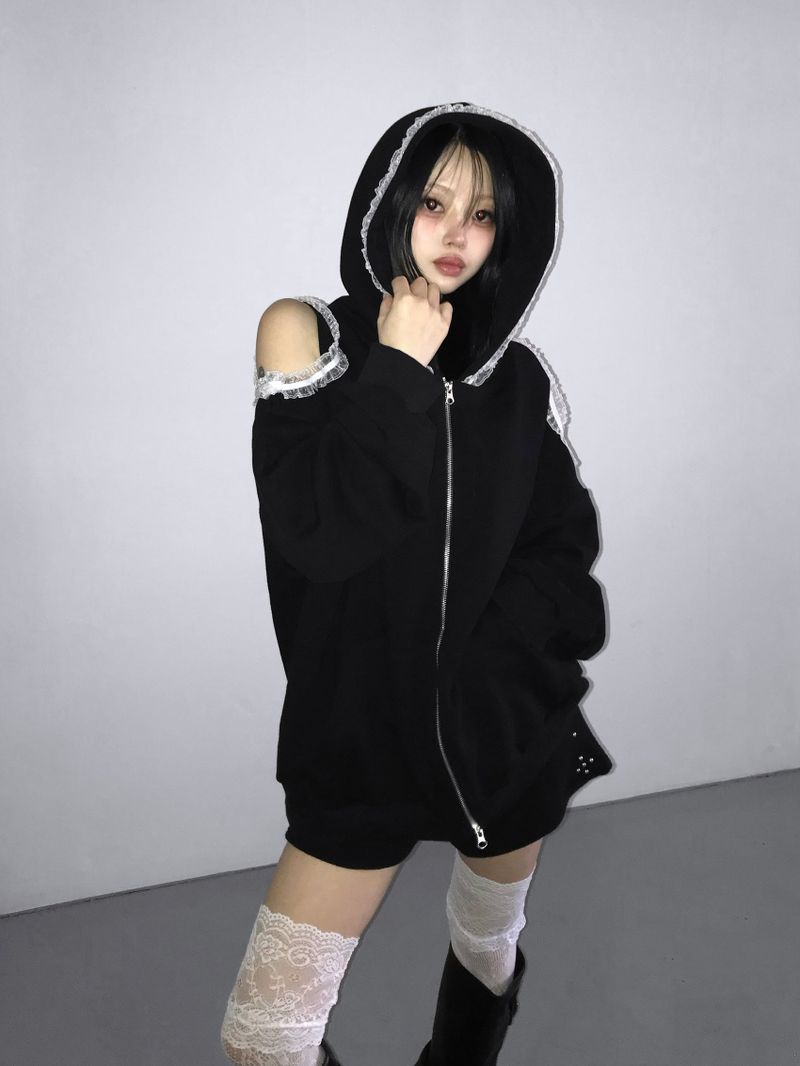  made off shoulder lace hz(2 color)