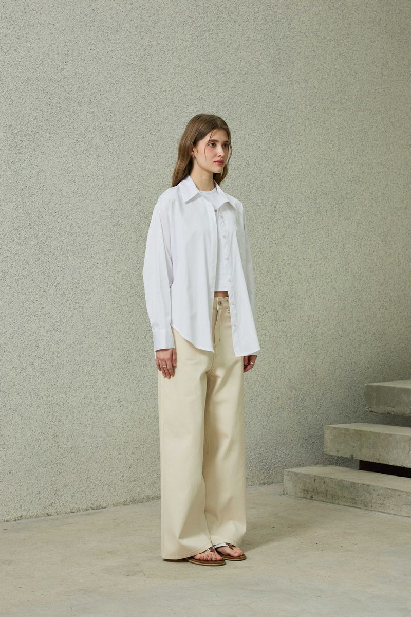 BRIGHT OVERSIZED SHIRT / WHITE
