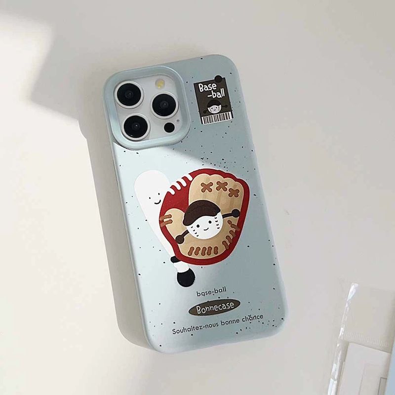 Baseball Bat & Glove Cartoon iPhone Case
