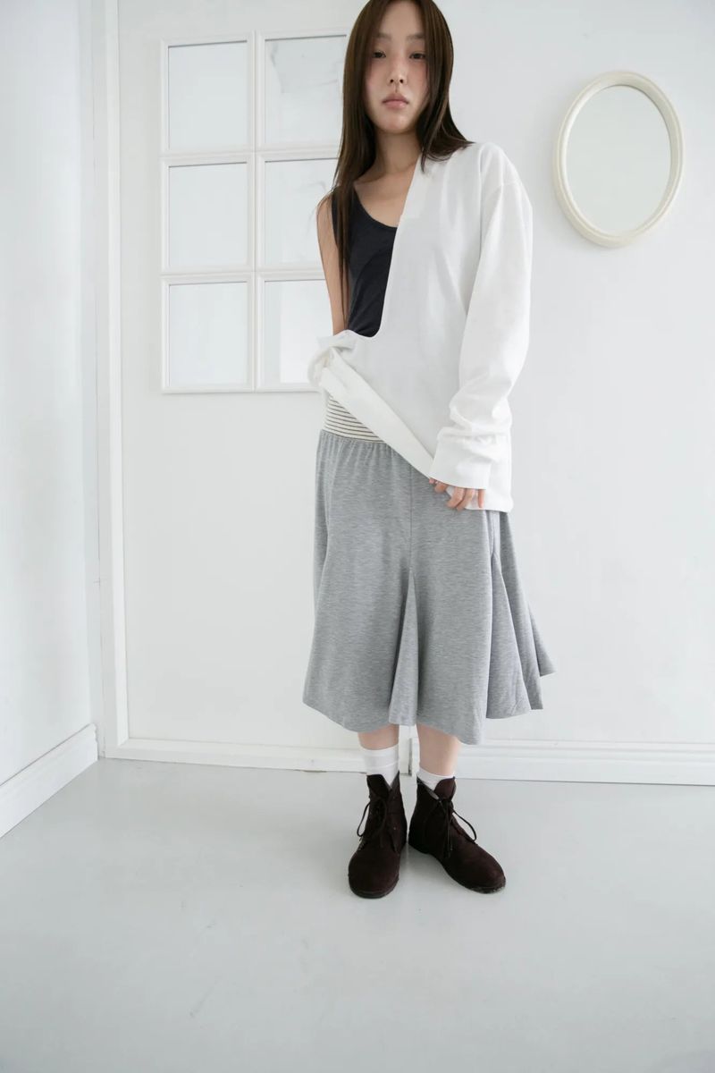 open button collar top(2colors)