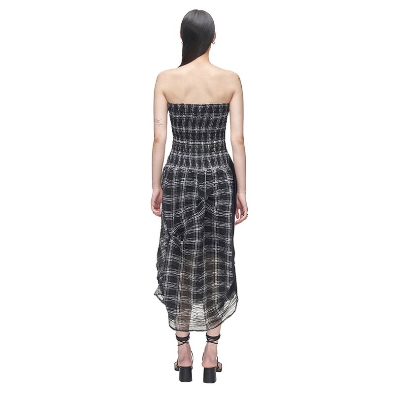 DOZI - Smocking Draped Dress _ Black