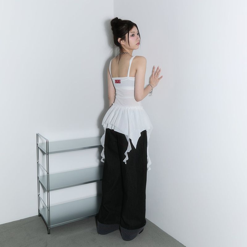 (2nd reorder) frill layered sleeveless - ivory