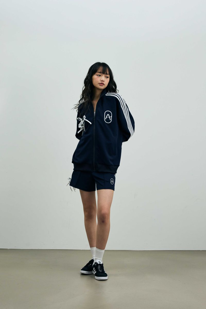 A RIBBON TRACK TOP / NAVY