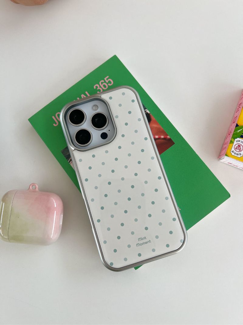 [MADE]ミントクリーム エポキシ シルバー バンパー iPhoneケース