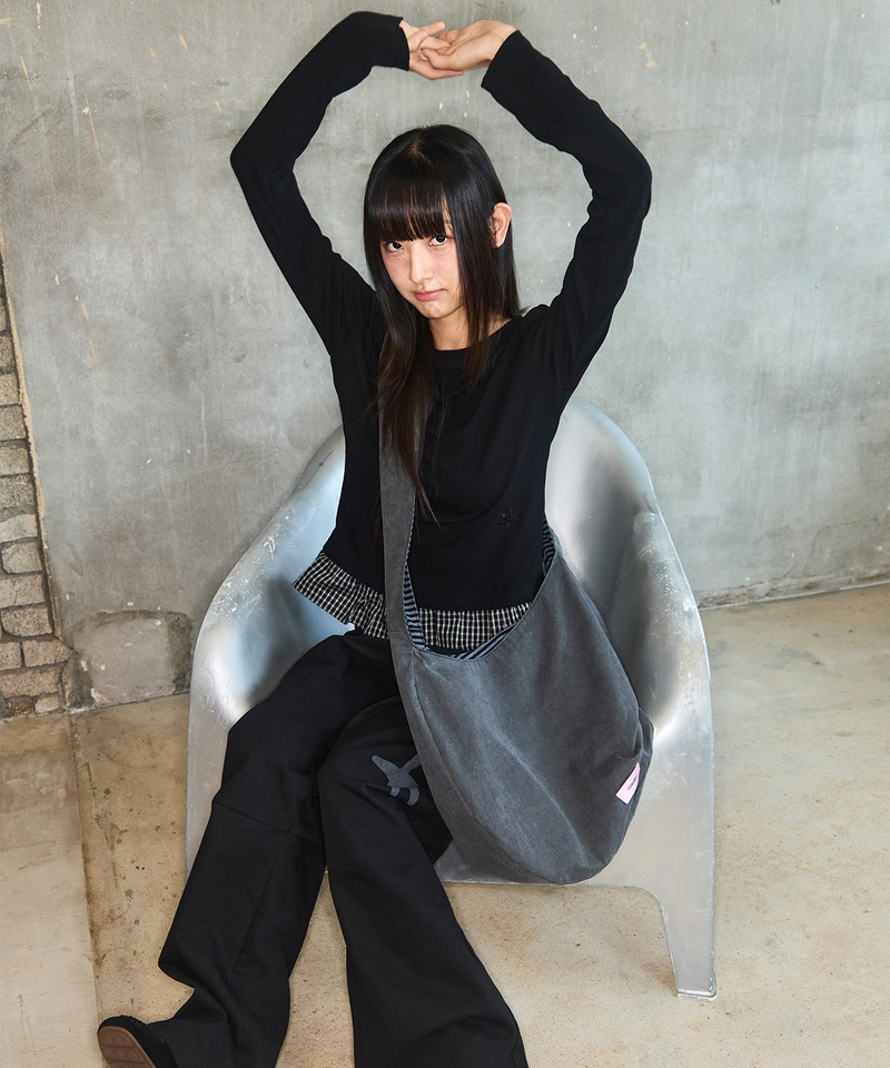 ITZAVIBE(イッザバイブ)の「CHECK LAYERED LONG SLEEVE - BLACK(Tops)」