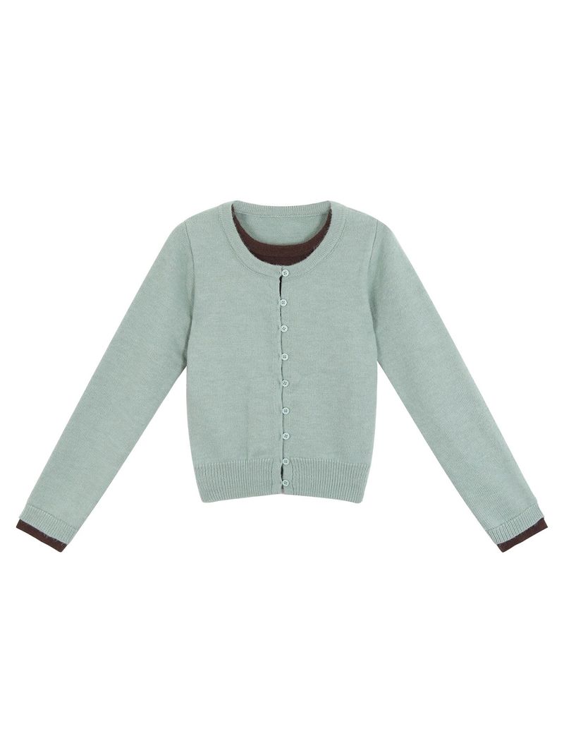 Mint Brown Layered Cardigan Knitwear