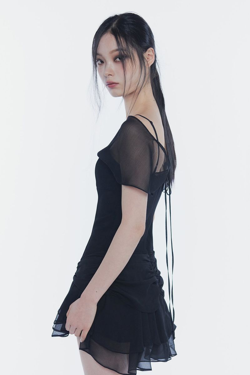 MERRY CHIFFON DRESS black