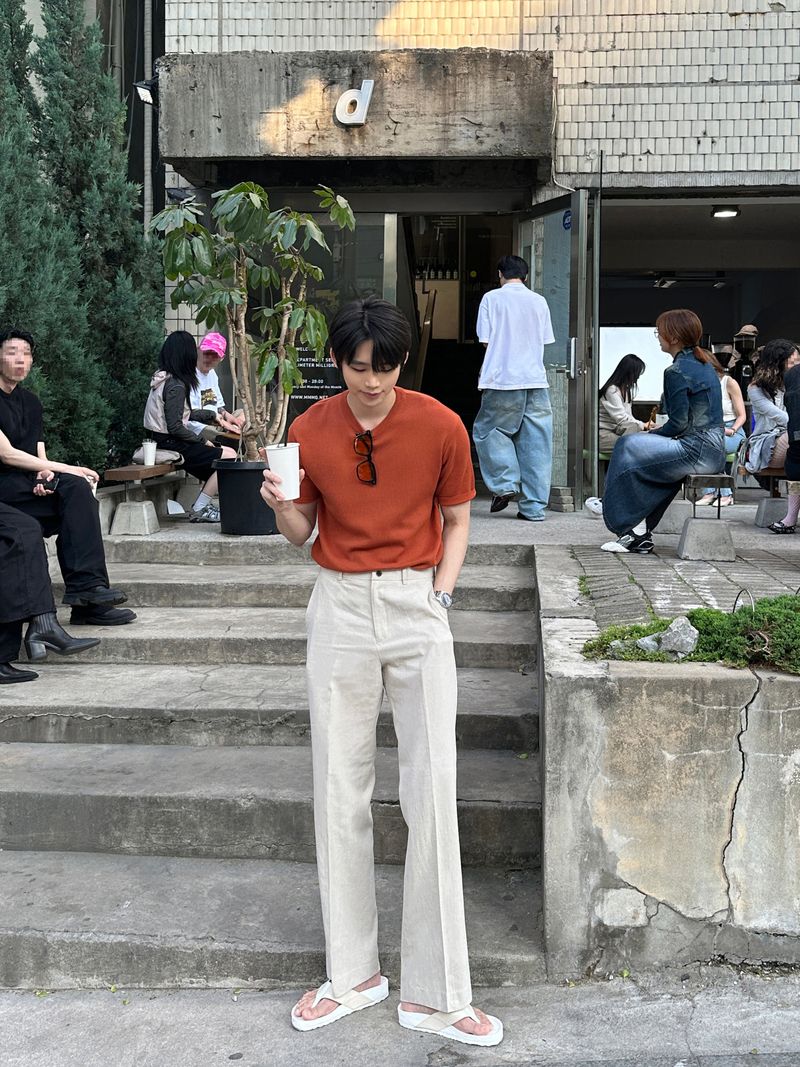 Summer linen ice back banding slacks (3 colors)